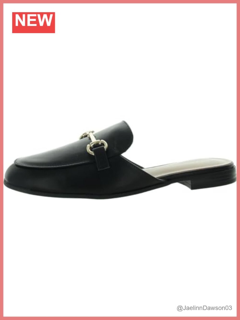 Women's Zorie Mule Slip-On Flat Faux Leather with Metallic Bit